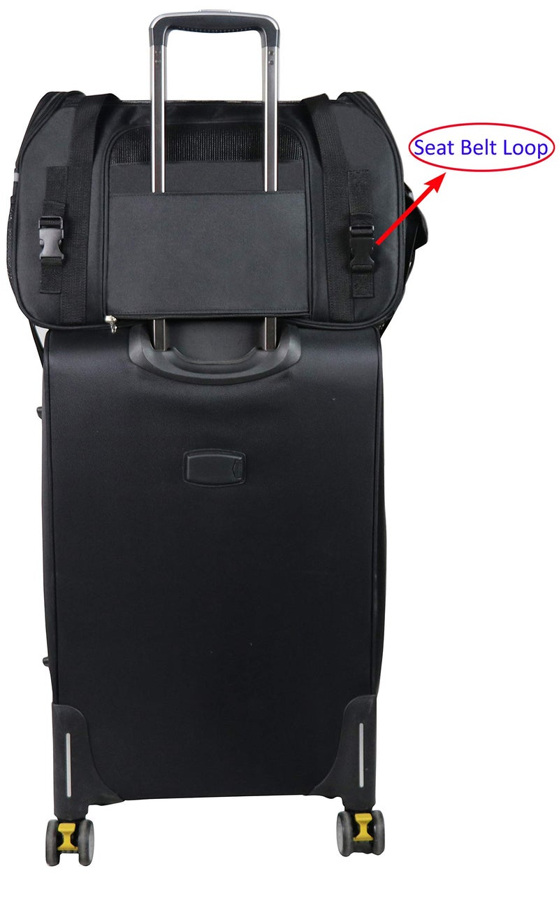 EliteField Soft Sided Pet Carrier (3 Year Warranty, Airline Approved), Multiple Sizes and Colors Available (Medium: 17" L x 9" W x 12" H, Black) - Image 4